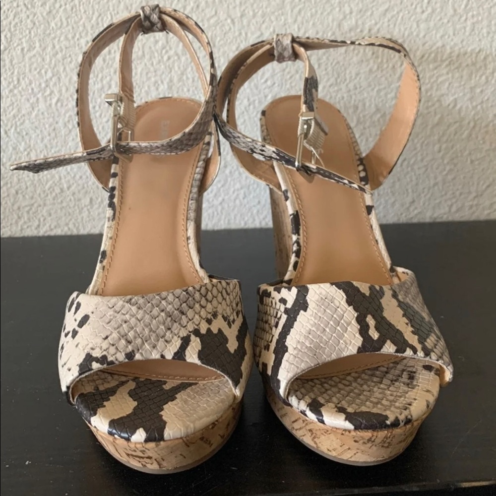 Express snakeskin sandals